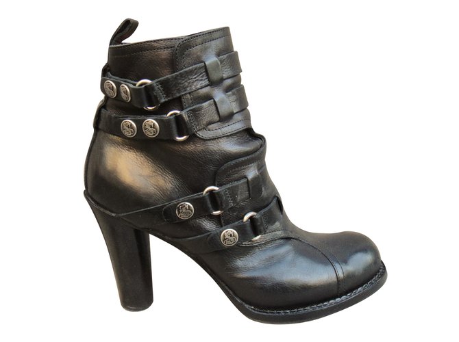 Sartore Ankle Boots Black Leather  ref.68350