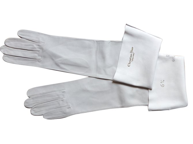 Christian Dior Gloves Grey Deerskin  ref.68354