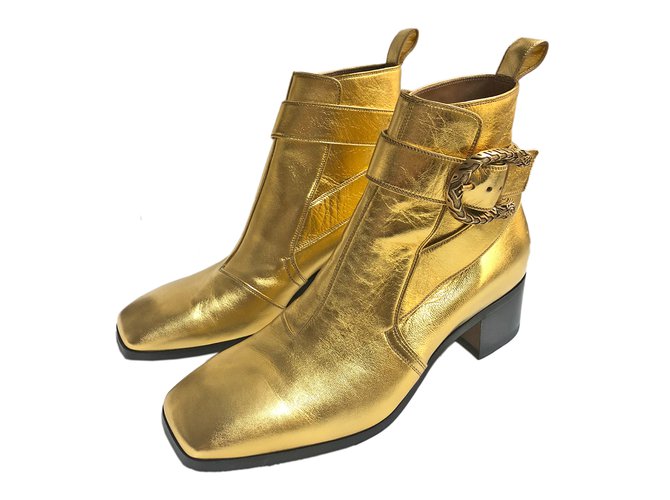 Gucci Boots Boots Leather Golden ref 