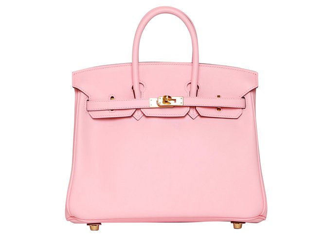 Hermès Birkin 25 Sakura rosa Couro  ref.68397