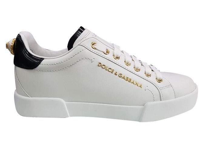 Dolce & Gabbana tênis Branco Couro  ref.68400