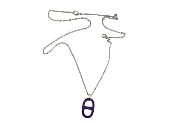 Hermès necklace Purple Metal  ref.68426