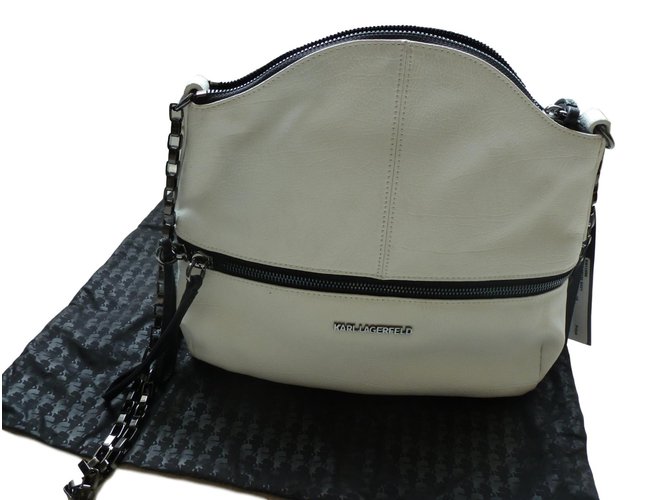 Karl Lagerfeld Handbags Black White Leather  ref.68447