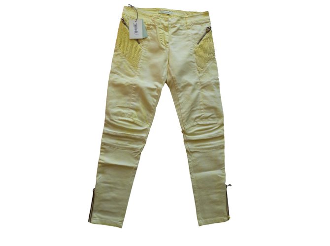 Pierre Balmain Jeans Yellow Cotton Elastane  ref.68454