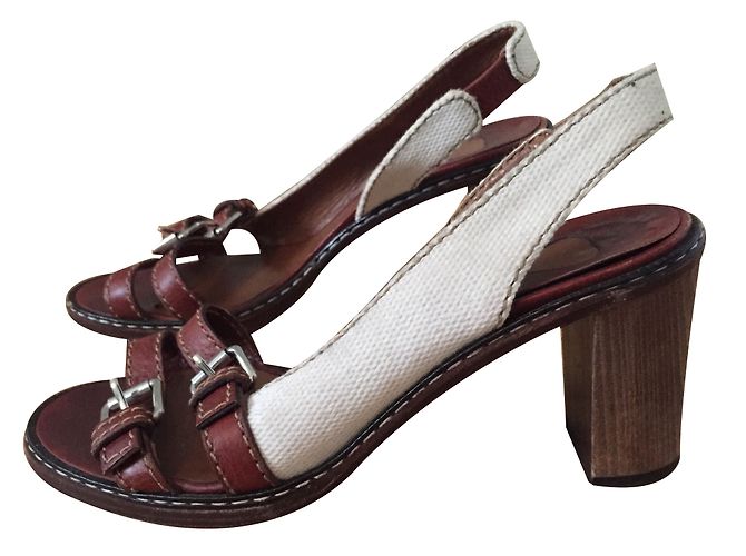 Chloé Sandalen aus Leder und Holz 37
