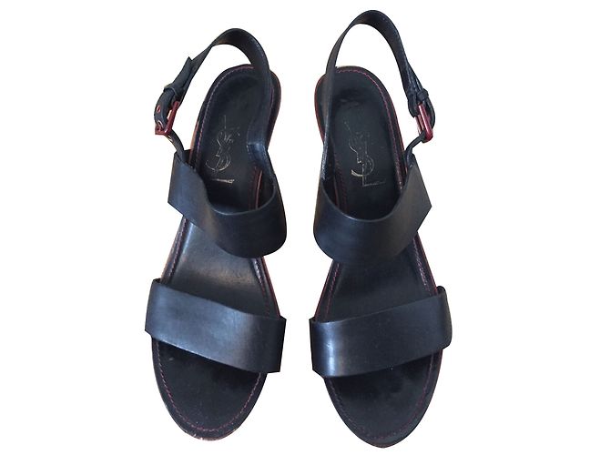 Sandali Yves Saint Laurent in pelle nera Nero