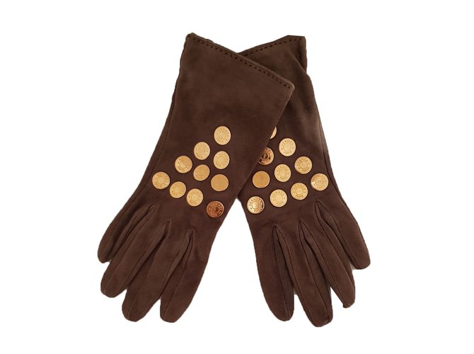 Hermès Gloves Brown Deerskin  ref.68554