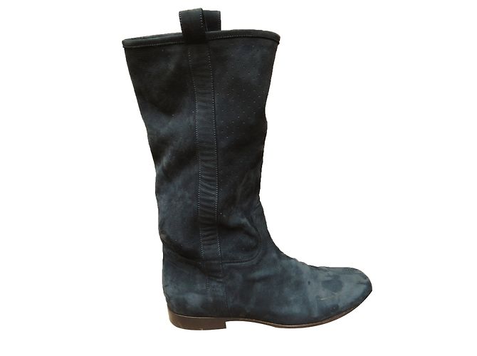 Botines Sartore Azul Marino de Gamuza