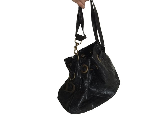 Dior Handtaschen Schwarz Leder  ref.68732