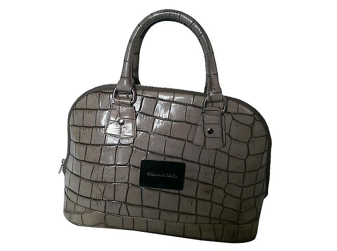 Bolsa Sonia Rykiel em couro croco bege