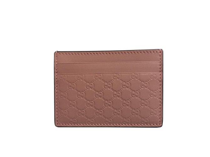 Gucci Card Holder Pink Leather  ref.68799
