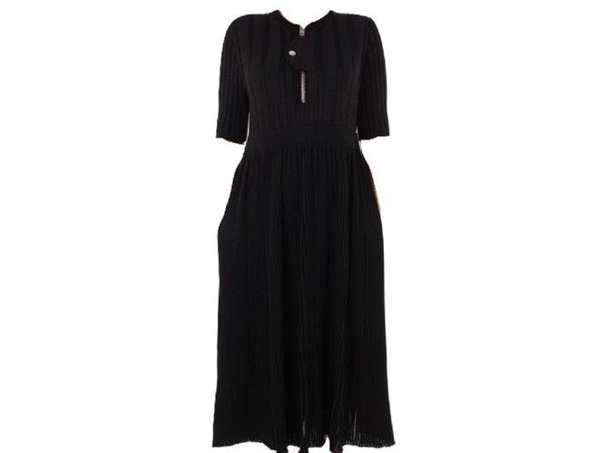 Céline abito nero di media lunghezza Viscosa  ref.68810