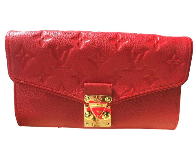 Louis Vuitton Saint Germain Clutch Red Leather