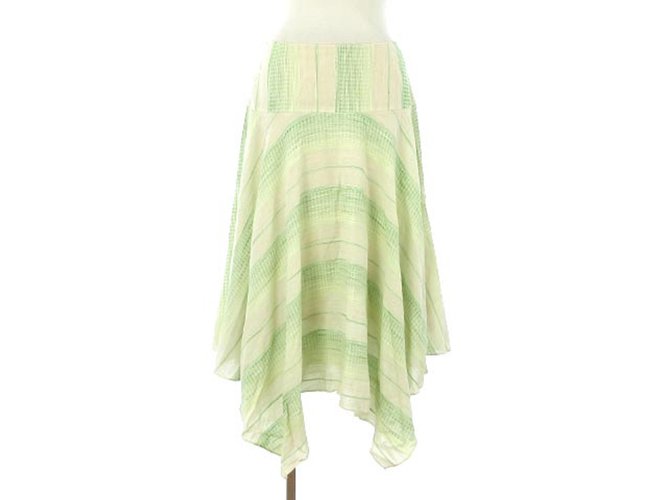 Autre Marque Gonna Verde Giallo Cotone Biancheria Raggio  ref.68868