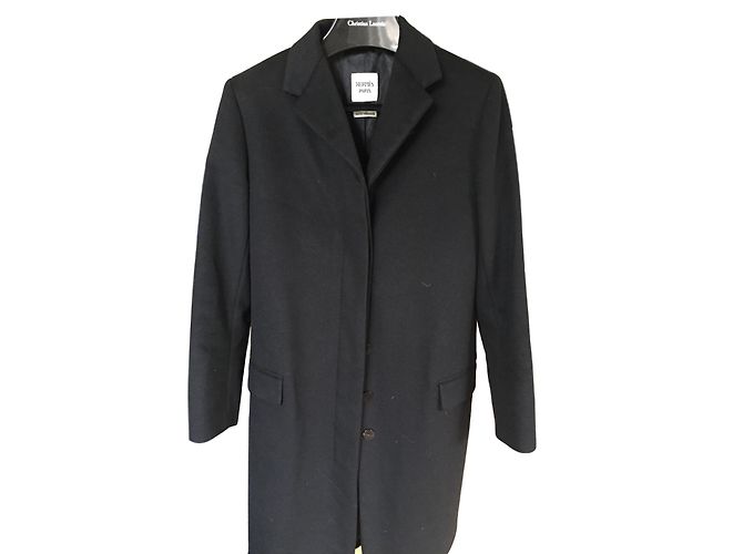 Abrigo de cachemir negro Hermès