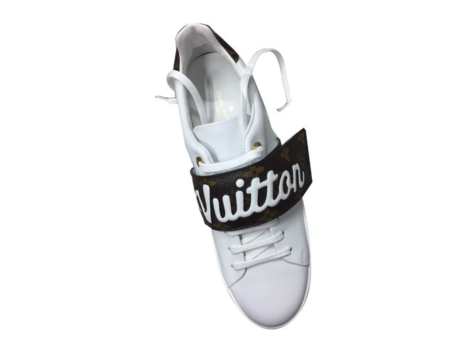 Louis Vuitton zapatillas Blanco Cuero  ref.68951