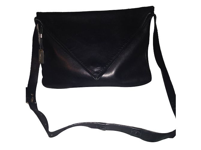 Lancel Clutch aus schwarzem Leder