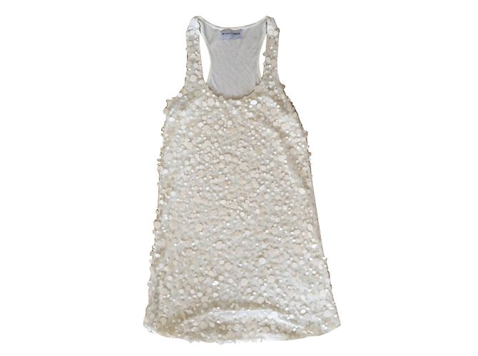 Autre Marque Kleid aus Viskose Weiß Creme Größe M Roh
