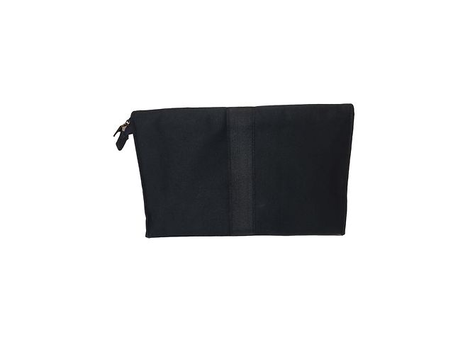 Pochette Yves Saint Laurent in cotone nero con specchio