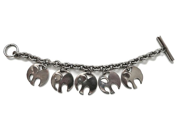 Autre Marque Pulseira AGATHA em metal prateado com ródio e elefantes Prata