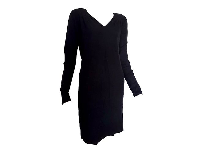 Autre Marque Vestido Sud Express negro de algodón y lana