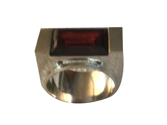 Autre Marque Rachik Silberring dunkelrot Bordeaux
