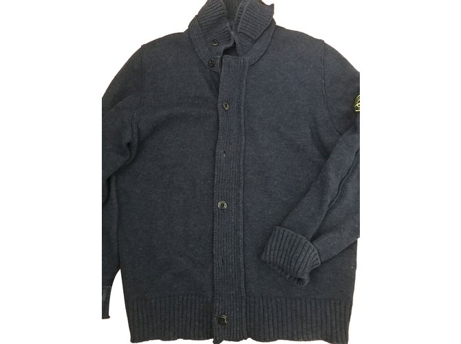 Stone Island Sweaters Blue Cotton  ref.69195