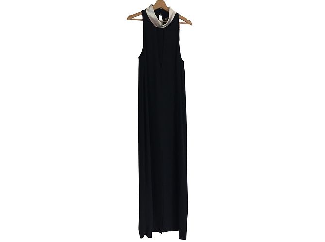 Yves Saint Laurent Schwarzes langes Abendkleid aus Viskose