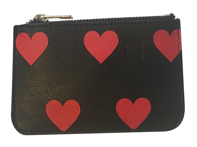 Loewe Coin purse Black Leather  ref.69265