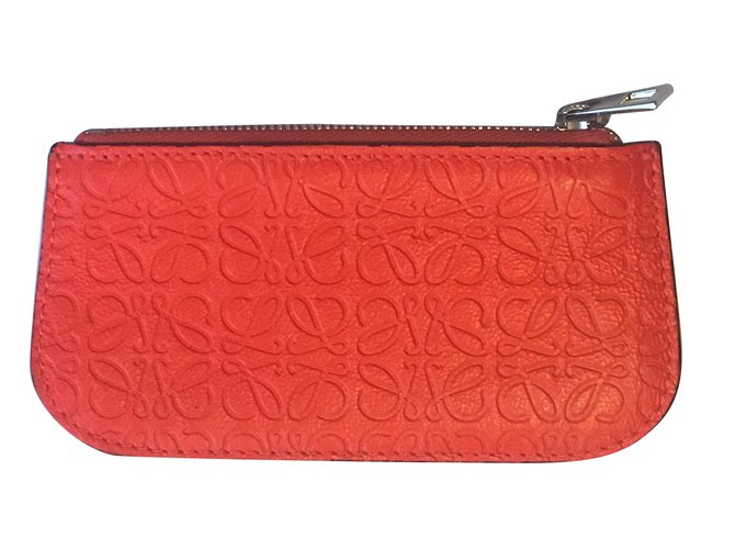 Loewe Purses, wallets, cases Orange Leather  ref.69266