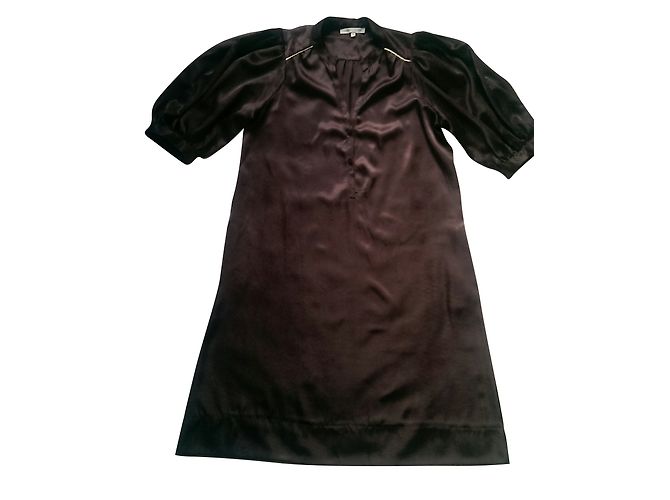 Vestido Maje de seda y algodón marrón Marrón oscuro