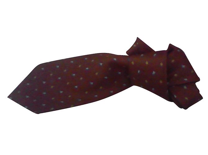 Cravate Valentino en soie fleurs pastel marron Ébène