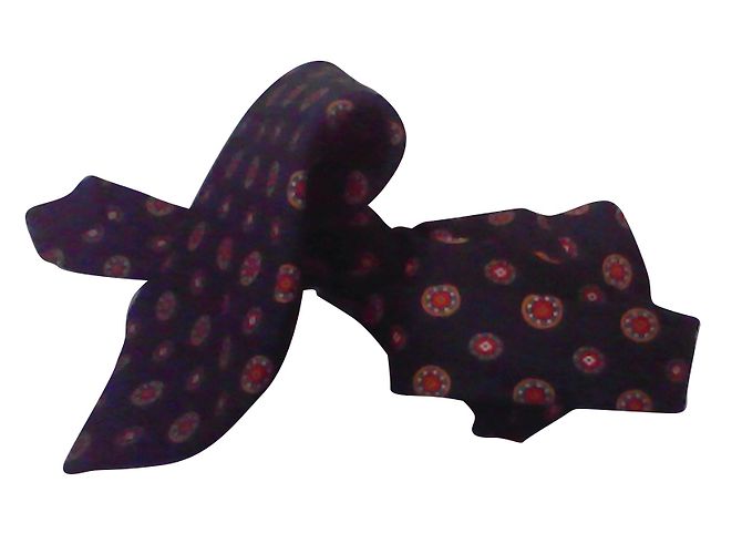 Cravatta Cerruti 1881 in seta blu navy a pois
