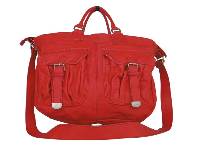 Comme des Garcons Calf Leather Large Satchel Bag Red  ref.69279
