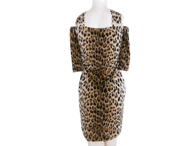Junko Shimada Leopard Print Dress Estampa de leopardo Algodão  ref.69281