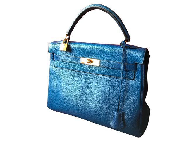 Hermès Kelly Blue Leather  ref.69287