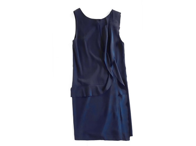 Diane Von Furstenberg Dresses Navy blue Silk  ref.69309
