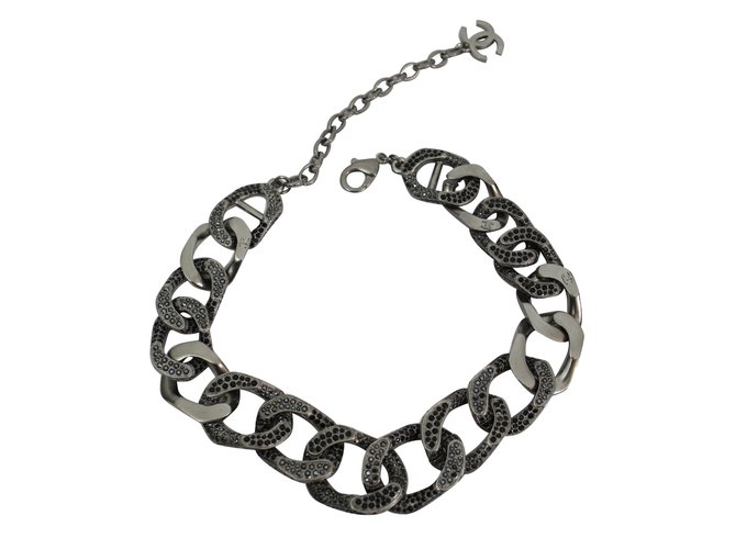 Chanel Halsketten Silber Metall  ref.69312