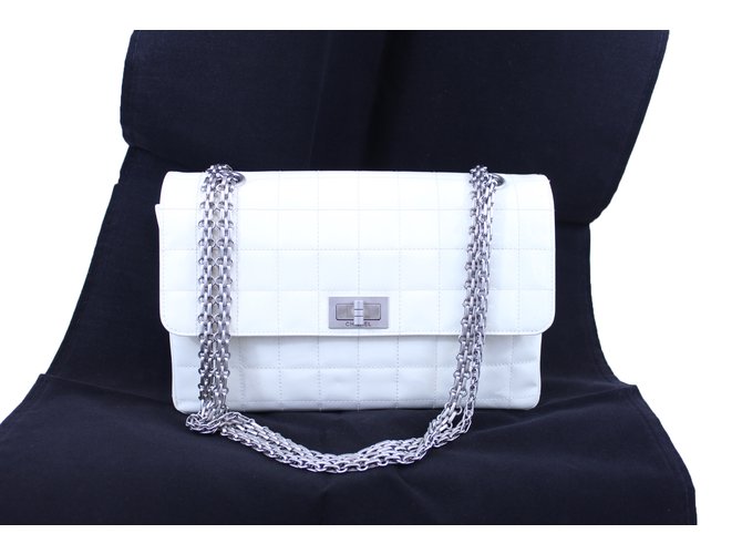 Chanel 2.55 White Patent leather  ref.69332