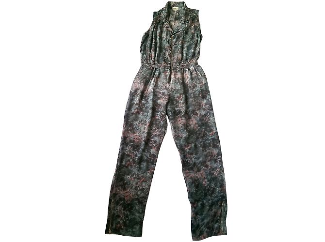 Mono Gat Rimon de seda verde y marrón Multicolor