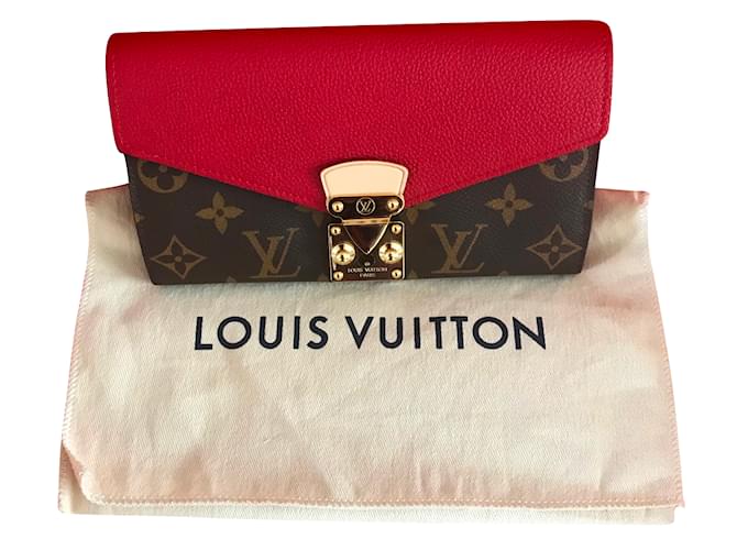 Louis Vuitton Carteira longa do monograma Pallas M58414 - Cereja Multicor Couro  ref.69393