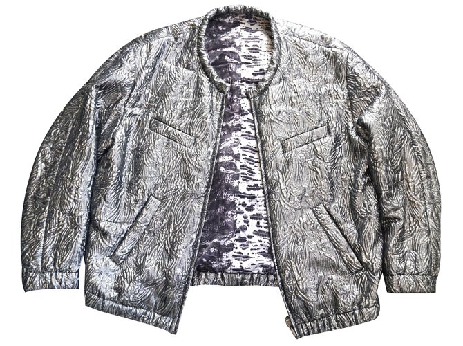 Isabel Marant Pour H&M Jackets Silvery Silk  ref.69464