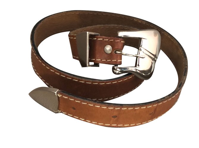 Autre Marque Belts Chocolate Leather Steel  ref.69474
