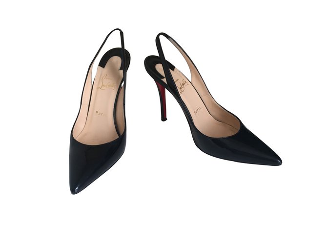 Christian Louboutin Apostrophy sling Black Patent leather  ref.69495