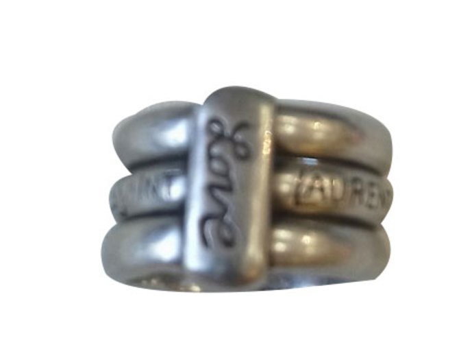 Saint Laurent adjustable silver ring, - Depop