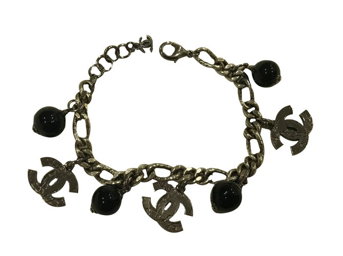 Chanel Armband Schwarz Metall  ref.69502