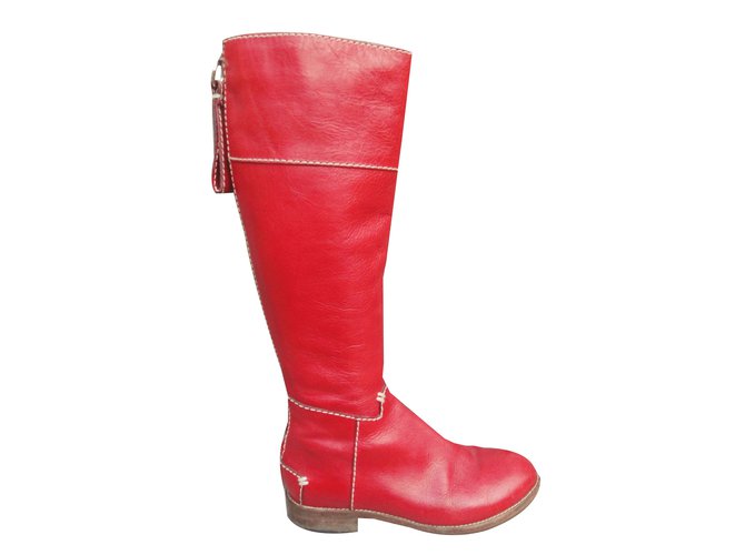 Chloé Boots Red Leather  ref.69522