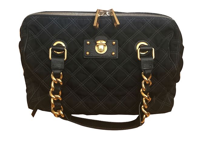Bolsa Marc Jacobs Westside Preta de Nylon e Couro Preto