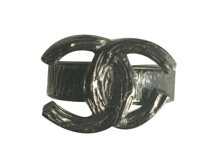 Chanel anillo Plata Metal  ref.69571