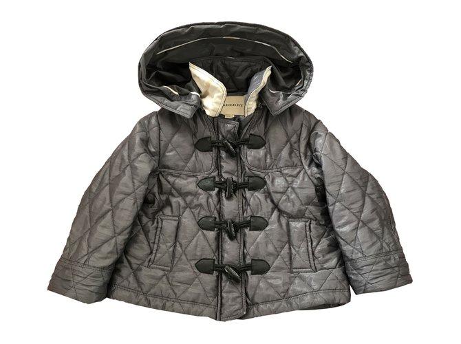 Burberry Girl coat Grey Cotton Polyester  ref.69593